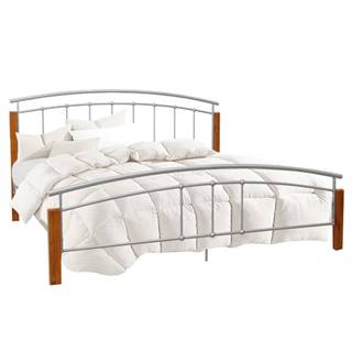 Manželská posteľ drevo jelša/strieborný kov 160x200 MIRELA